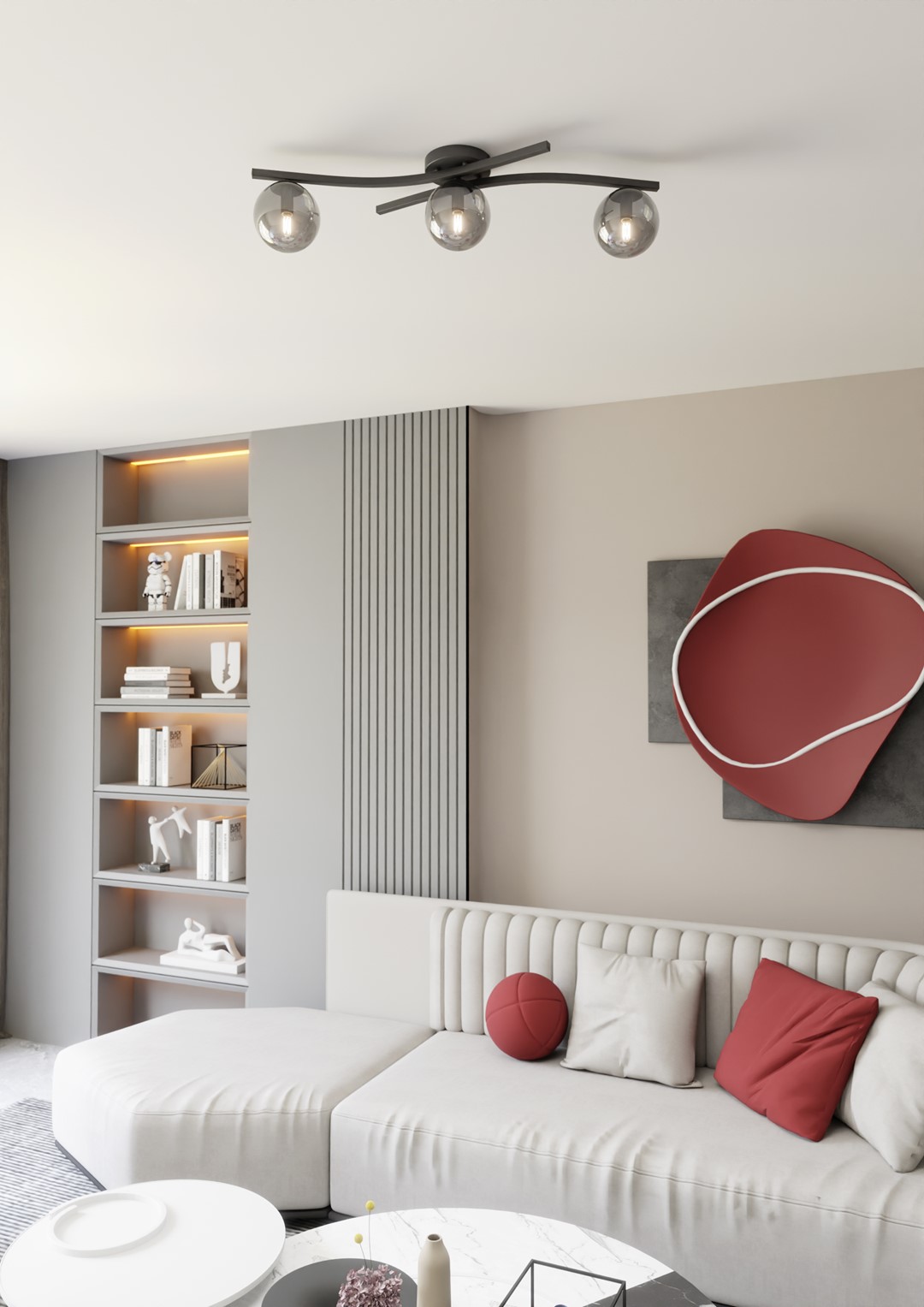 Emibig Stropna svjetiljka OPUS 230 V 10W MAX LED E14 Čelik/ Staklo Crna