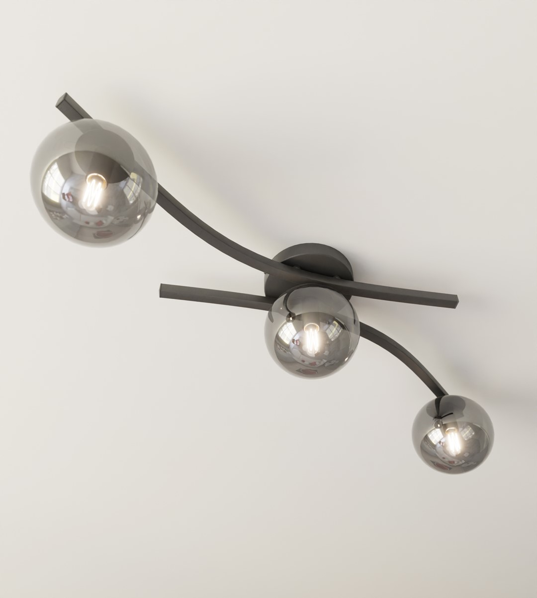 Emibig Stropna svjetiljka OPUS 230 V 10W MAX LED E14 Čelik/ Staklo Crna