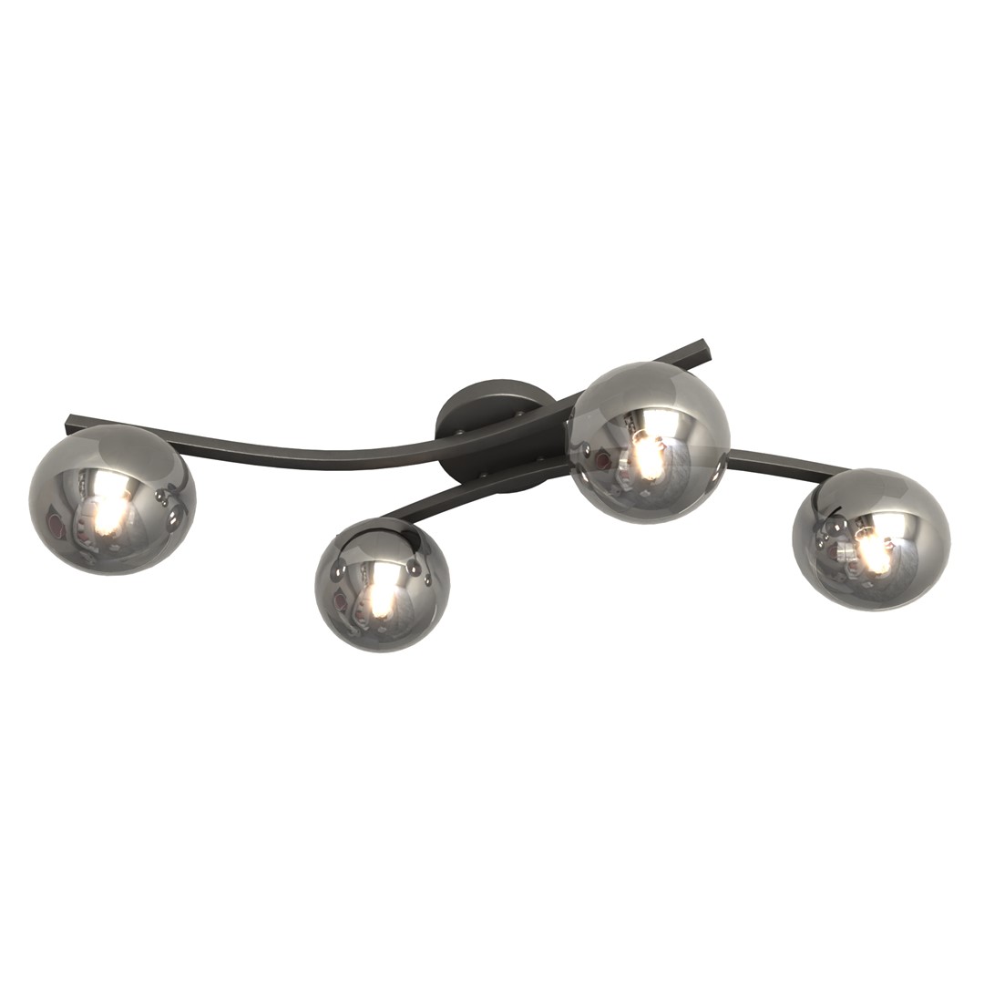 Emibig Stropna svjetiljka OPUS 230 V 10W MAX LED E14 Čelik/ Staklo Crna