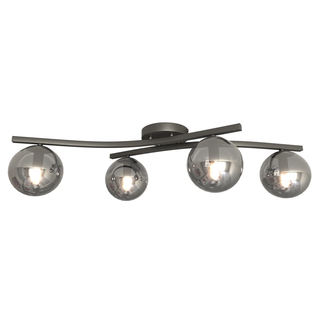 Emibig Stropna svjetiljka OPUS 230 V 10W MAX LED E14 Čelik/ Staklo Crna
