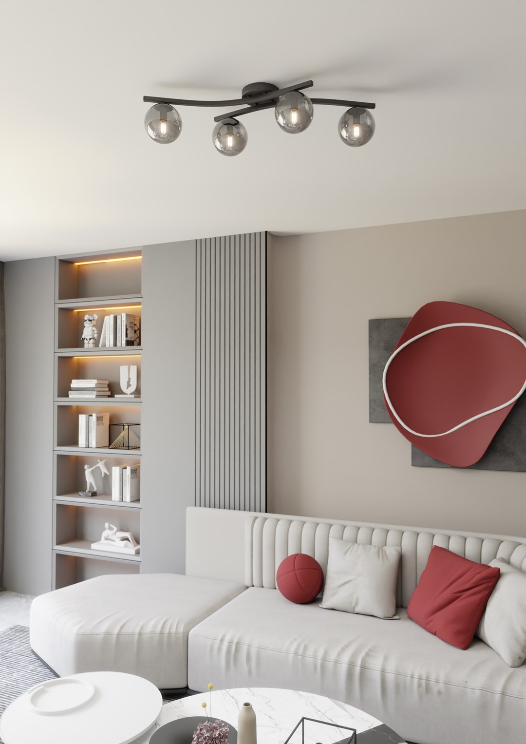 Emibig Stropna svjetiljka OPUS 230 V 10W MAX LED E14 Čelik/ Staklo Crna