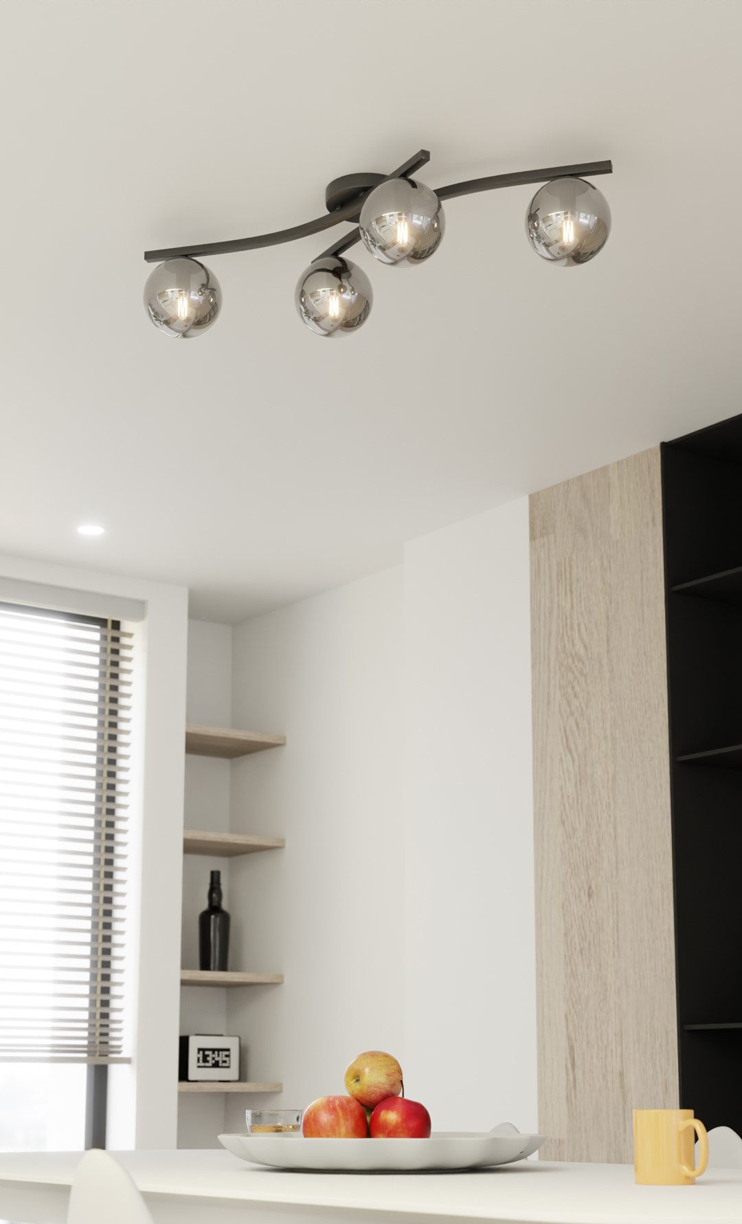 Emibig Stropna svjetiljka OPUS 230 V 10W MAX LED E14 Čelik/ Staklo Crna