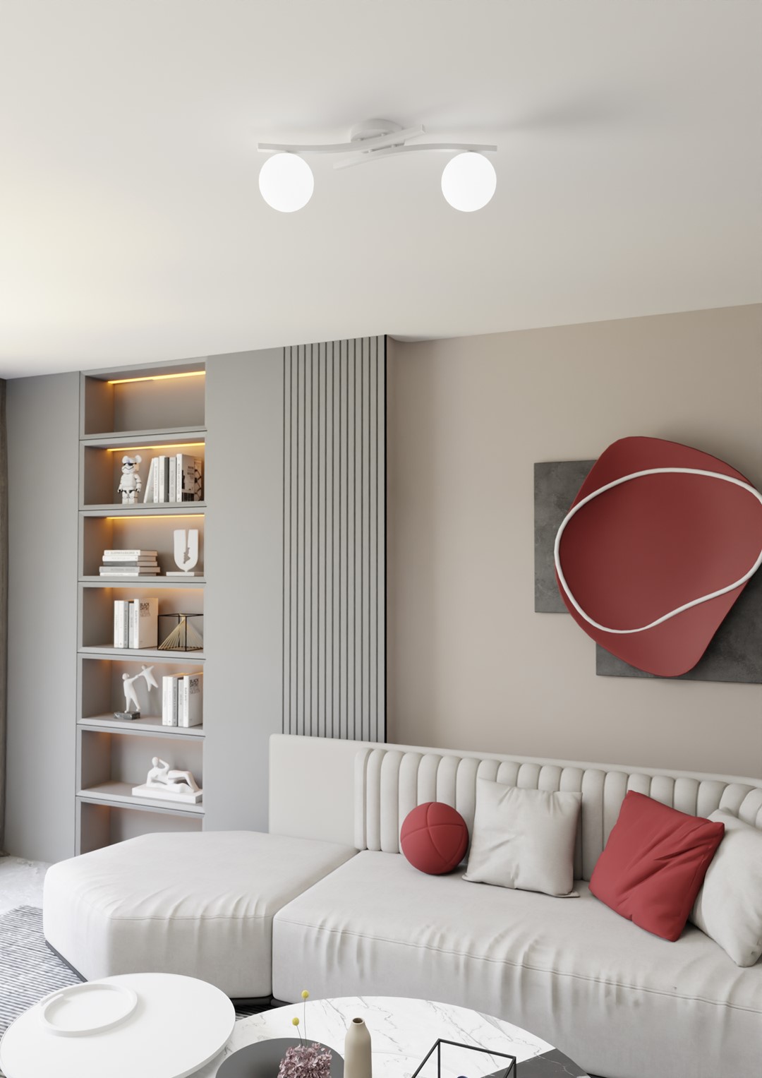 Emibig Stropna svjetiljka OPUS 230 V 10W MAX LED E14 Čelik/ Staklo Bijela
