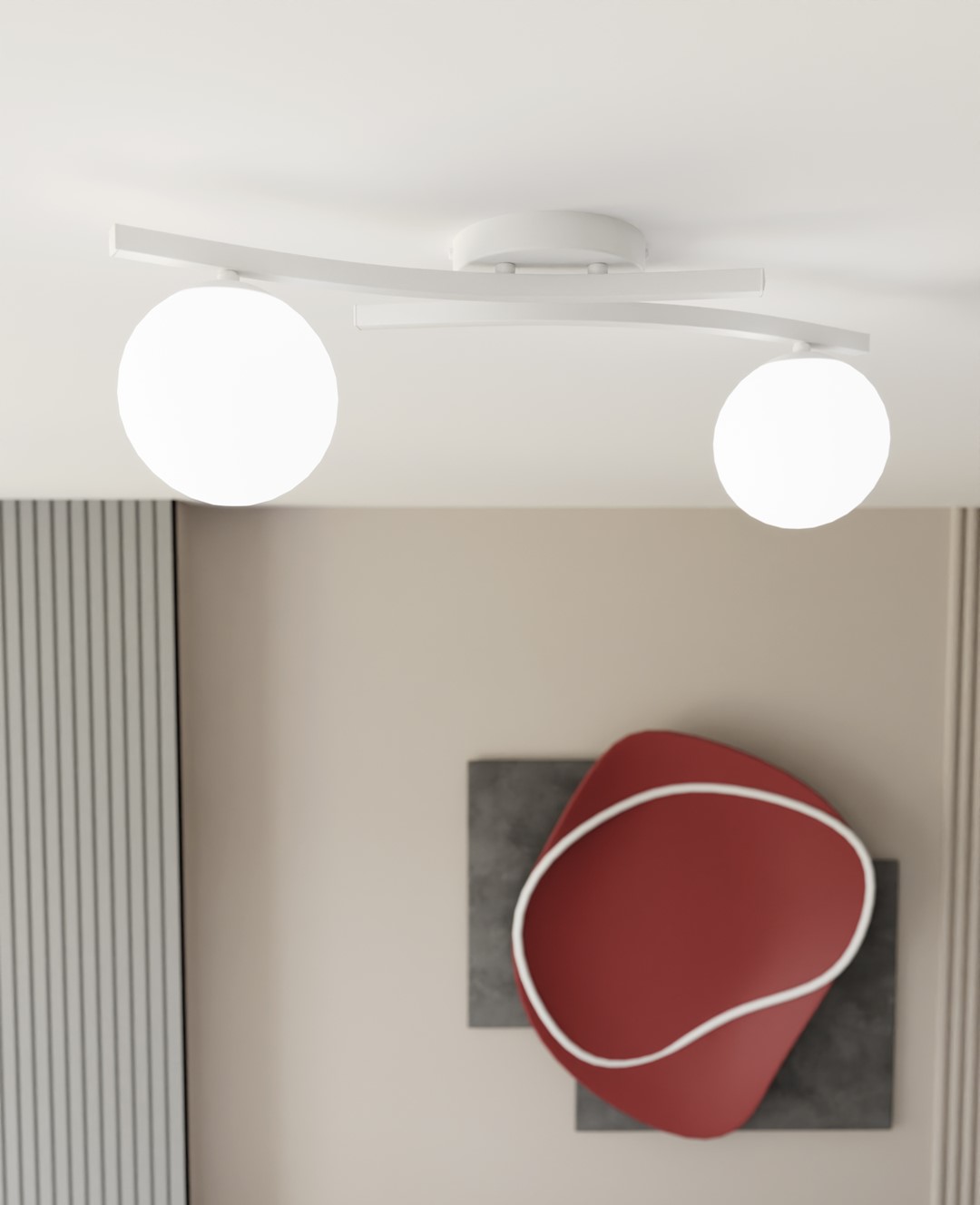 Emibig Stropna svjetiljka OPUS 230 V 10W MAX LED E14 Čelik/ Staklo Bijela