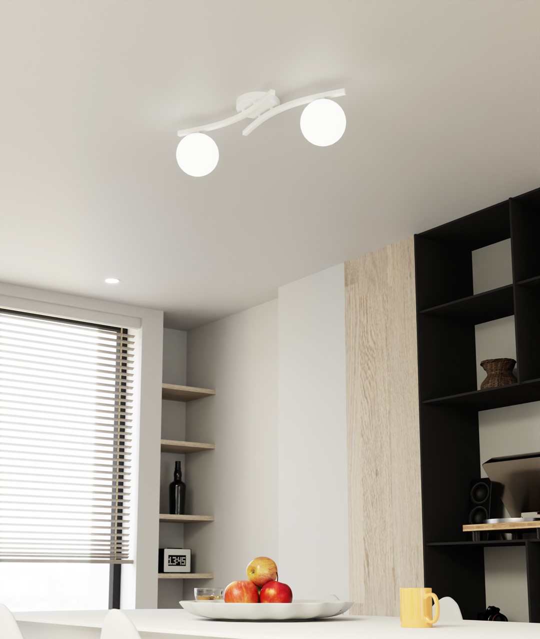 Emibig Stropna svjetiljka OPUS 230 V 10W MAX LED E14 Čelik/ Staklo Bijela