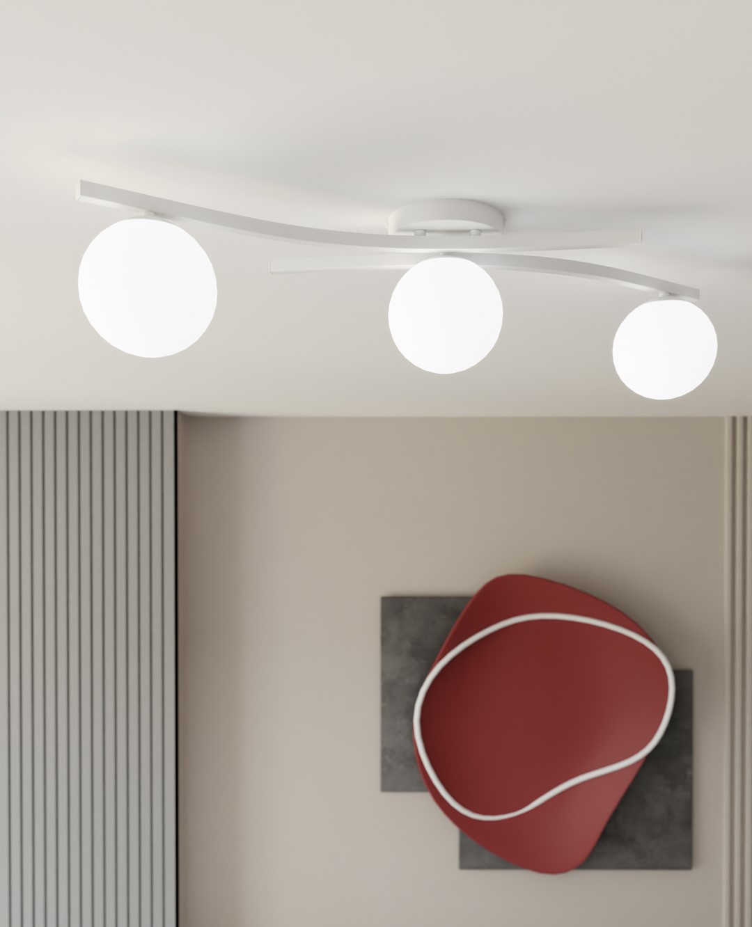 Emibig Stropna svjetiljka OPUS 230 V 10W MAX LED E14 Čelik/ Staklo Bijela