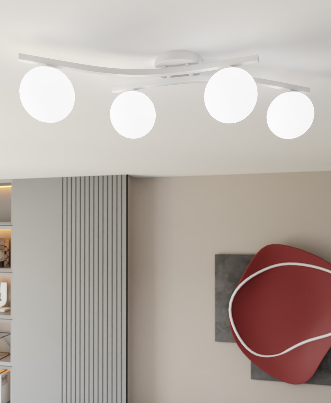 Emibig Stropna svjetiljka OPUS 230 V 10W MAX LED E14 Čelik/ Staklo Bijela