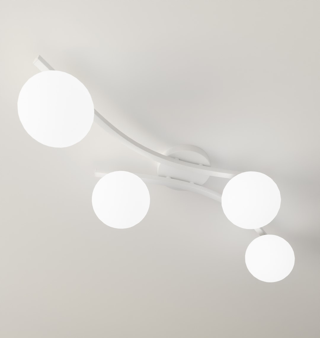 Emibig Stropna svjetiljka OPUS 230 V 10W MAX LED E14 Čelik/ Staklo Bijela
