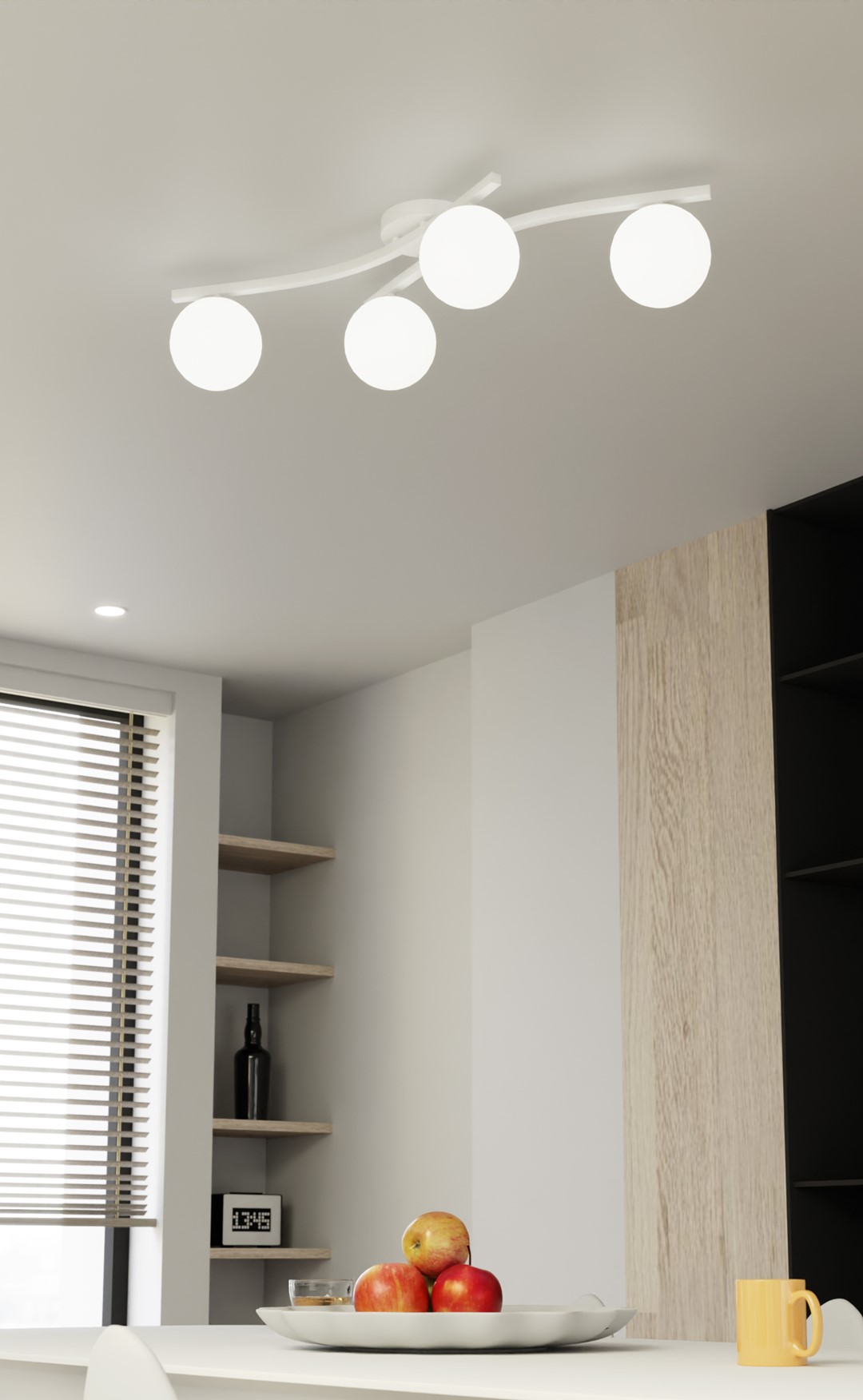 Emibig Stropna svjetiljka OPUS 230 V 10W MAX LED E14 Čelik/ Staklo Bijela