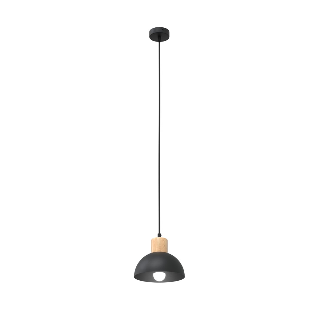 Emibig Stropna svjetiljka SECO 230 V 15W MAX LED E27 Čelik/ Drvo Crna