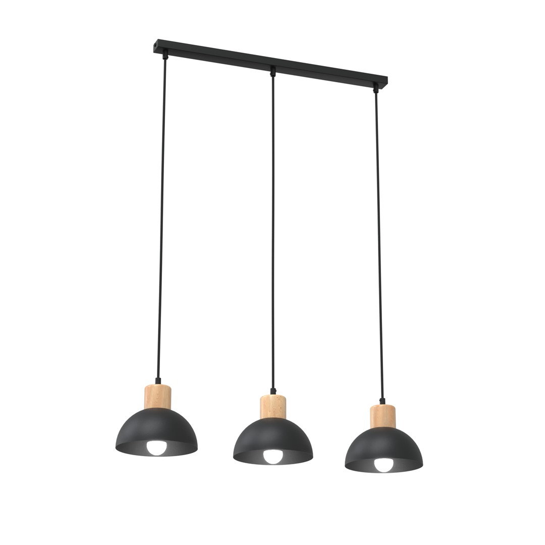 Emibig Stropna svjetiljka SECO 230 V 15W MAX LED E27 Čelik/ Drvo Crna