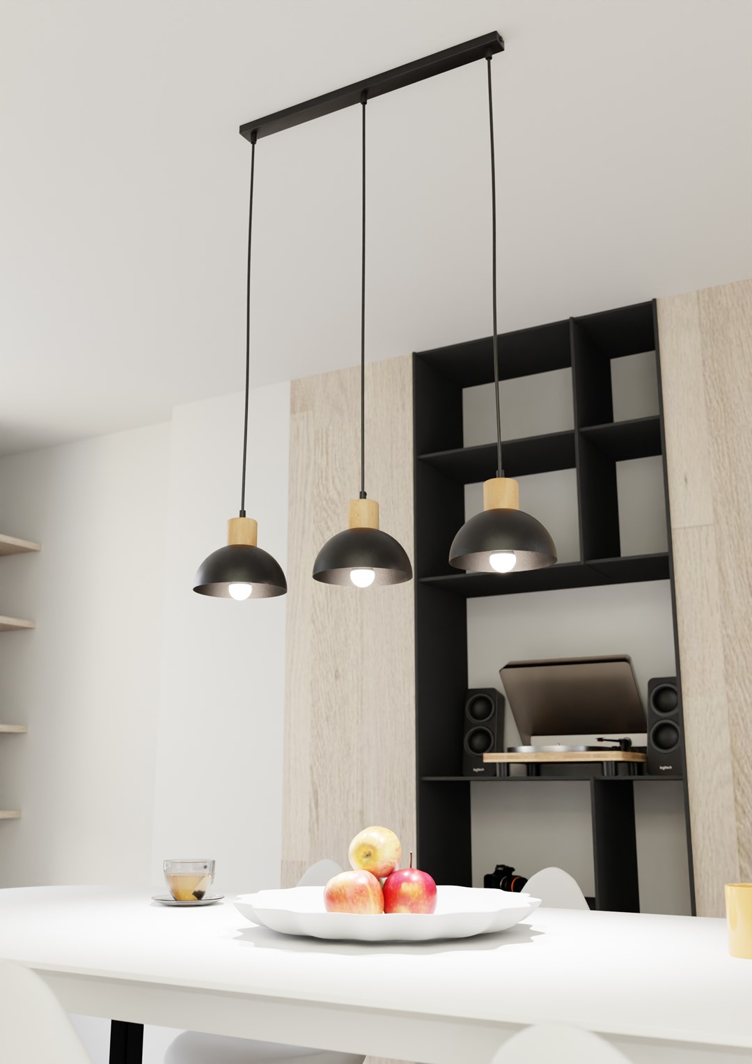 Emibig Stropna svjetiljka SECO 230 V 15W MAX LED E27 Čelik/ Drvo Crna