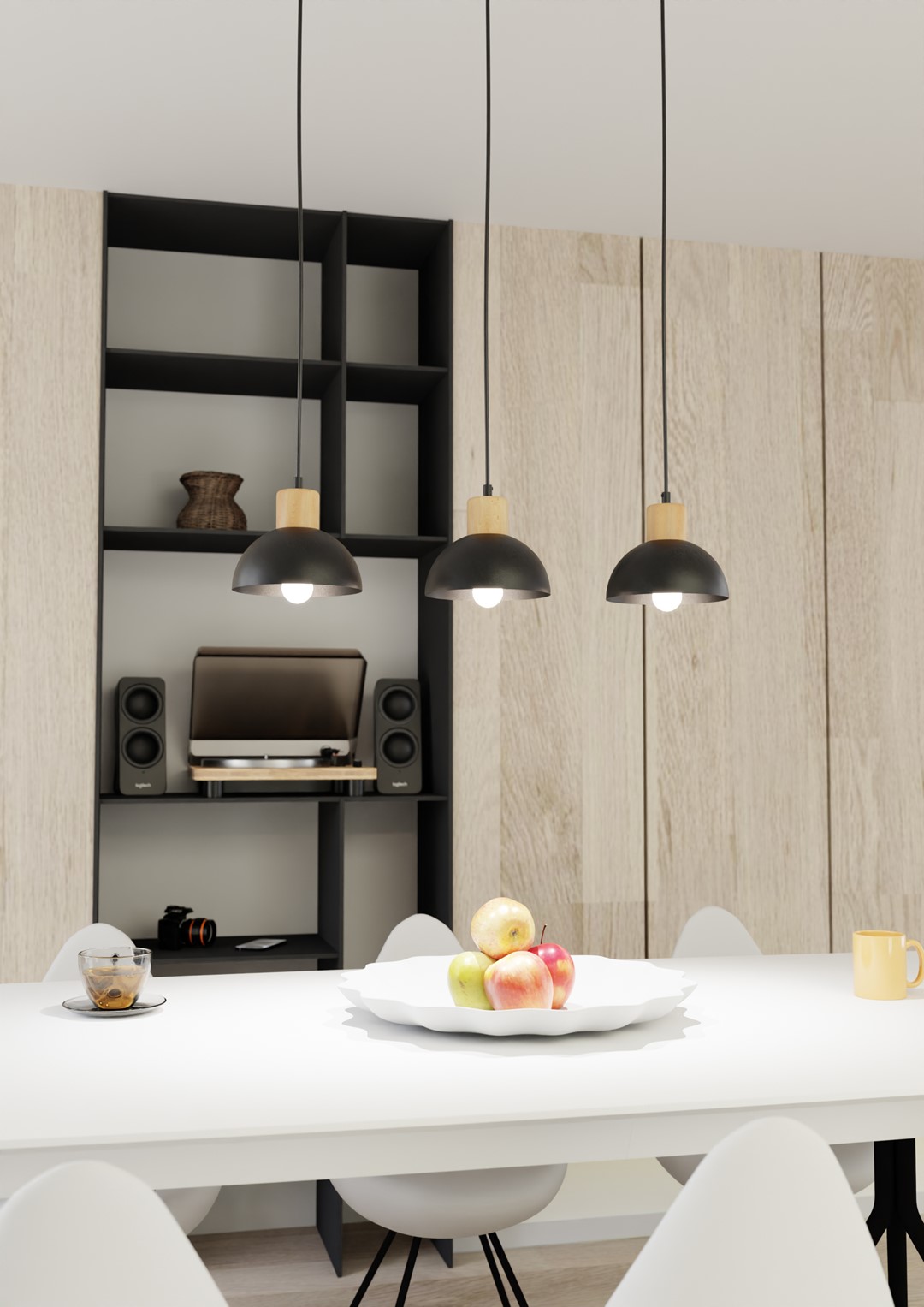 Emibig Stropna svjetiljka SECO 230 V 15W MAX LED E27 Čelik/ Drvo Crna