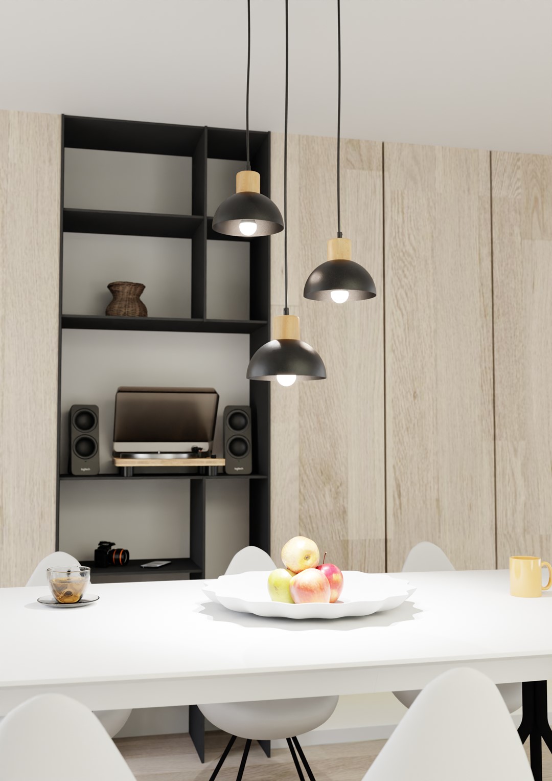 Emibig Stropna svjetiljka SECO 230 V 15W MAX LED E27 Čelik/ Drvo Crna