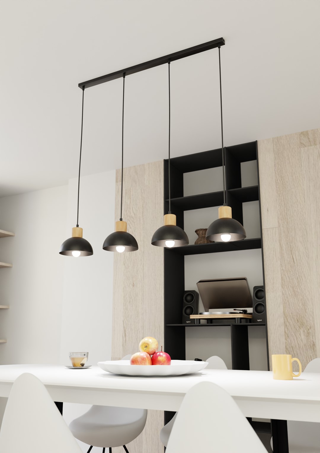 Emibig Stropna svjetiljka SECO 230 V 15W MAX LED E27 Čelik/ Drvo Crna