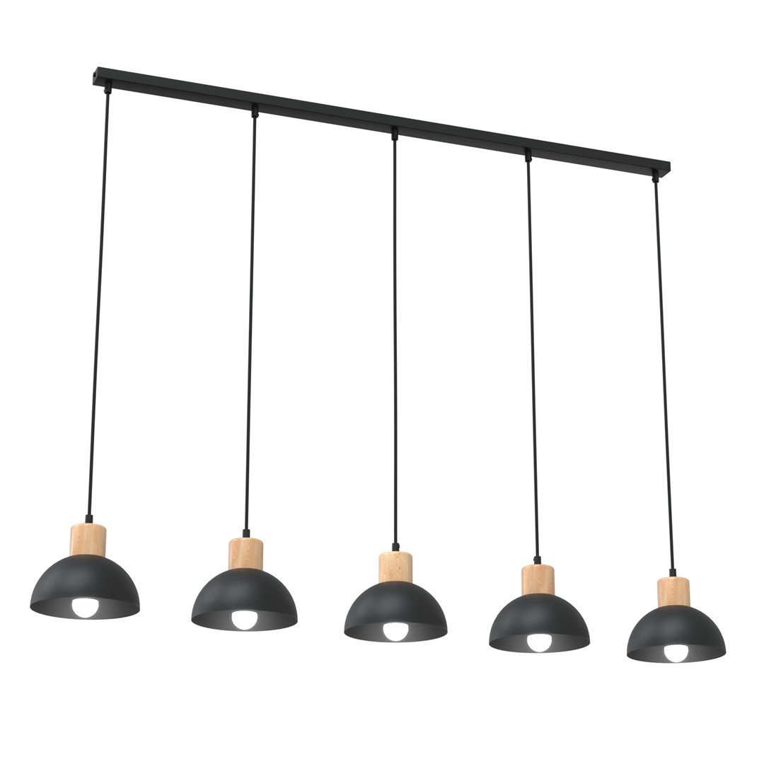 Emibig Stropna svjetiljka SECO 230 V 15W MAX LED E27 Čelik/ Drvo Crna