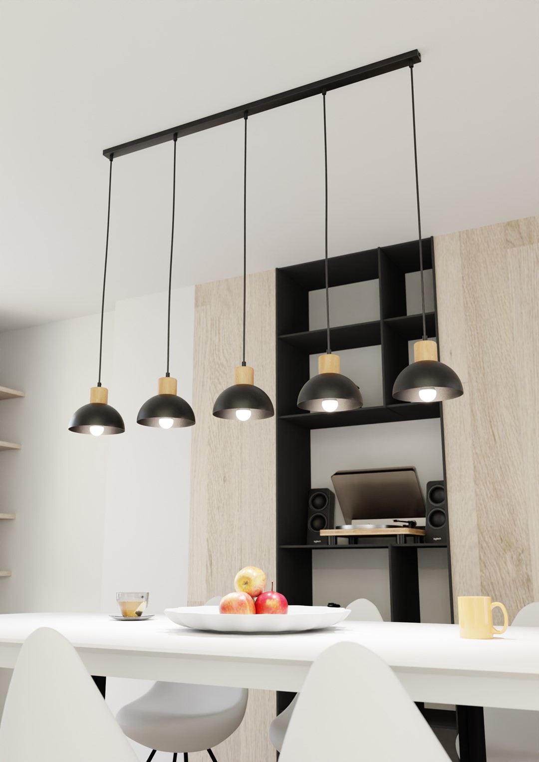 Emibig Stropna svjetiljka SECO 230 V 15W MAX LED E27 Čelik/ Drvo Crna
