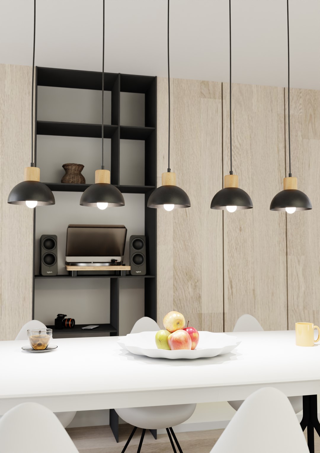 Emibig Stropna svjetiljka SECO 230 V 15W MAX LED E27 Čelik/ Drvo Crna