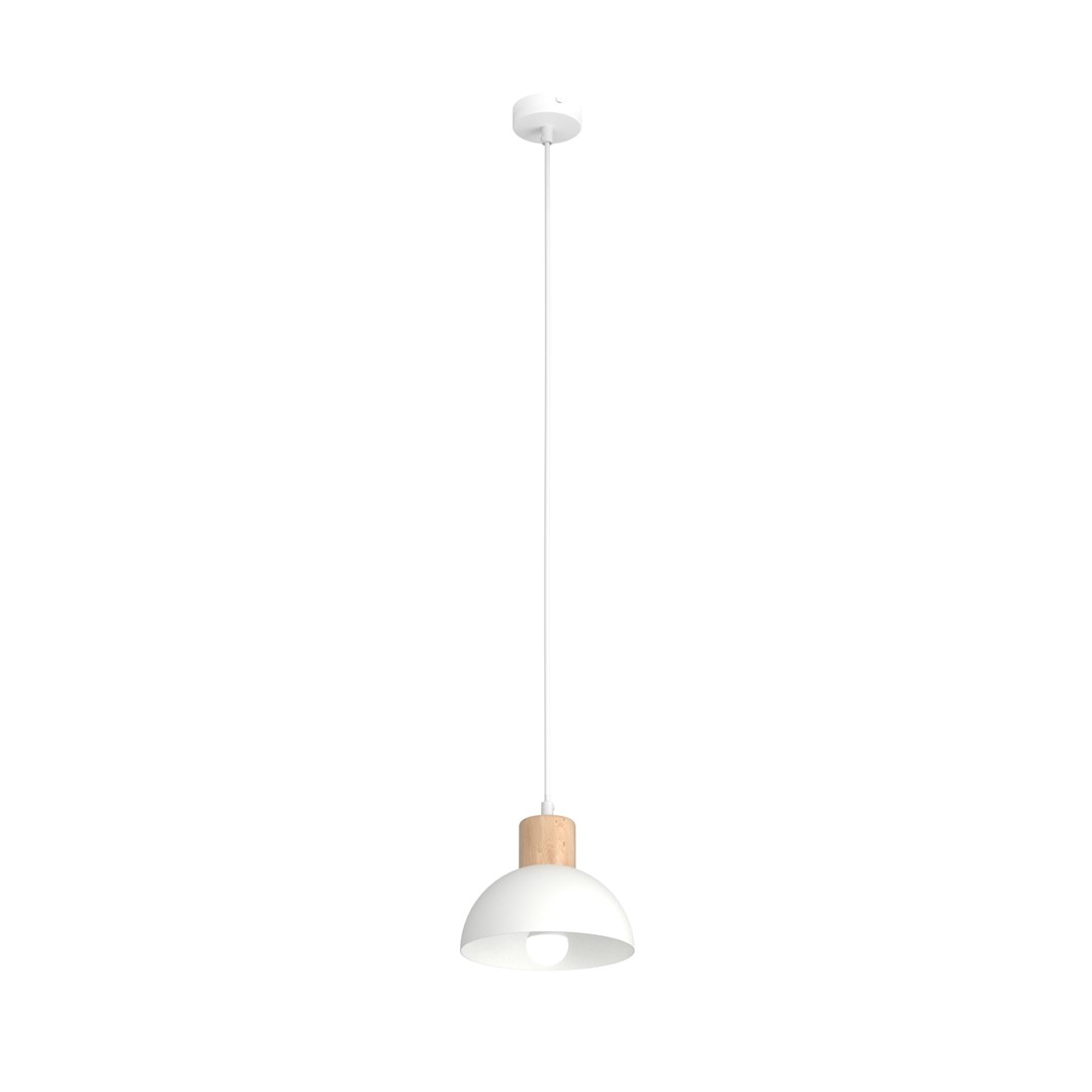 Emibig Stropna svjetiljka SECO 230 V 15W MAX LED E27 Čelik/ Drvo Bijela