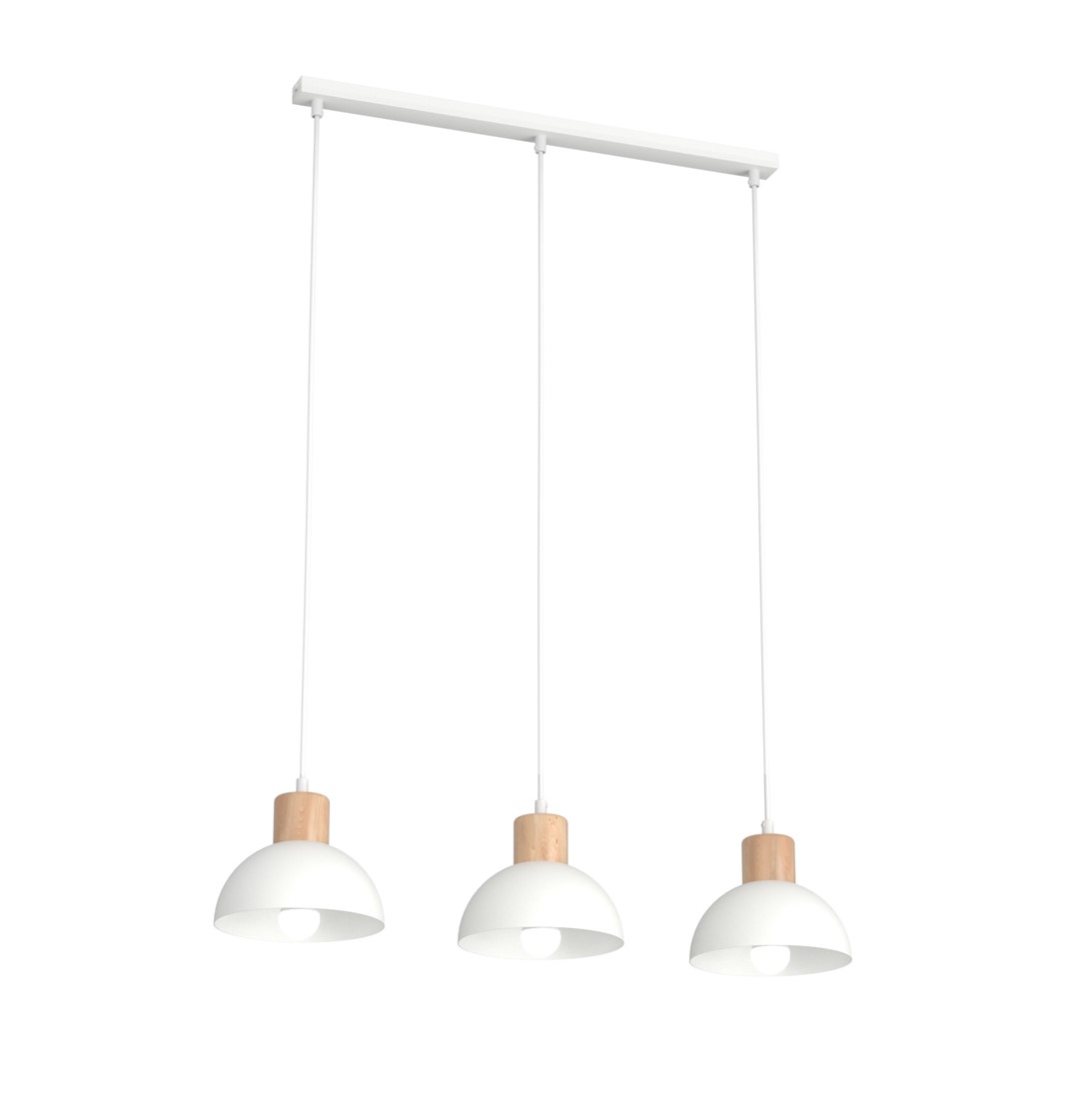 Emibig Stropna svjetiljka SECO 230 V 15W MAX LED E27 Čelik/ Drvo Bijela