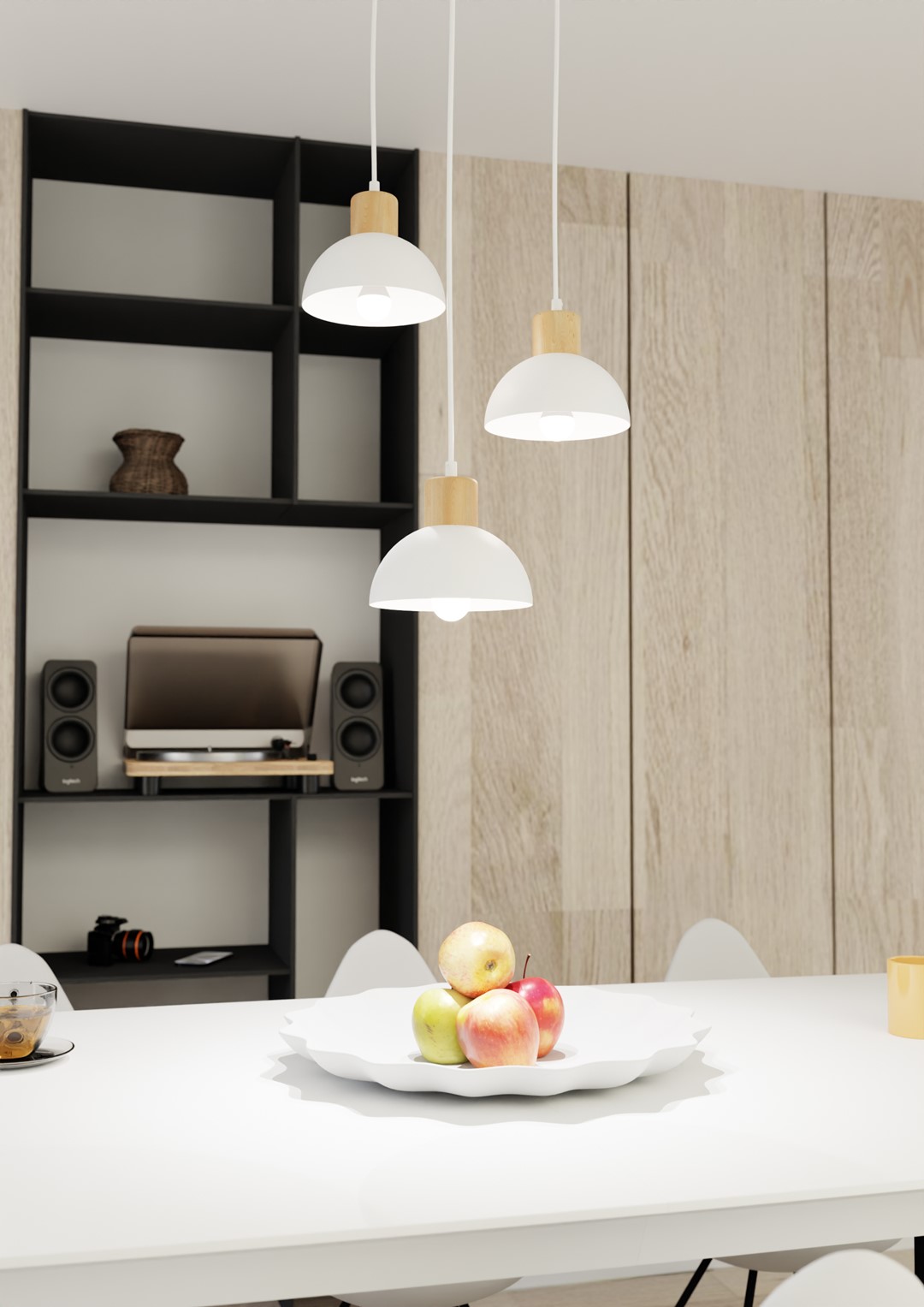 Emibig Stropna svjetiljka SECO 230 V 15W MAX LED E27 Čelik/ Drvo Bijela