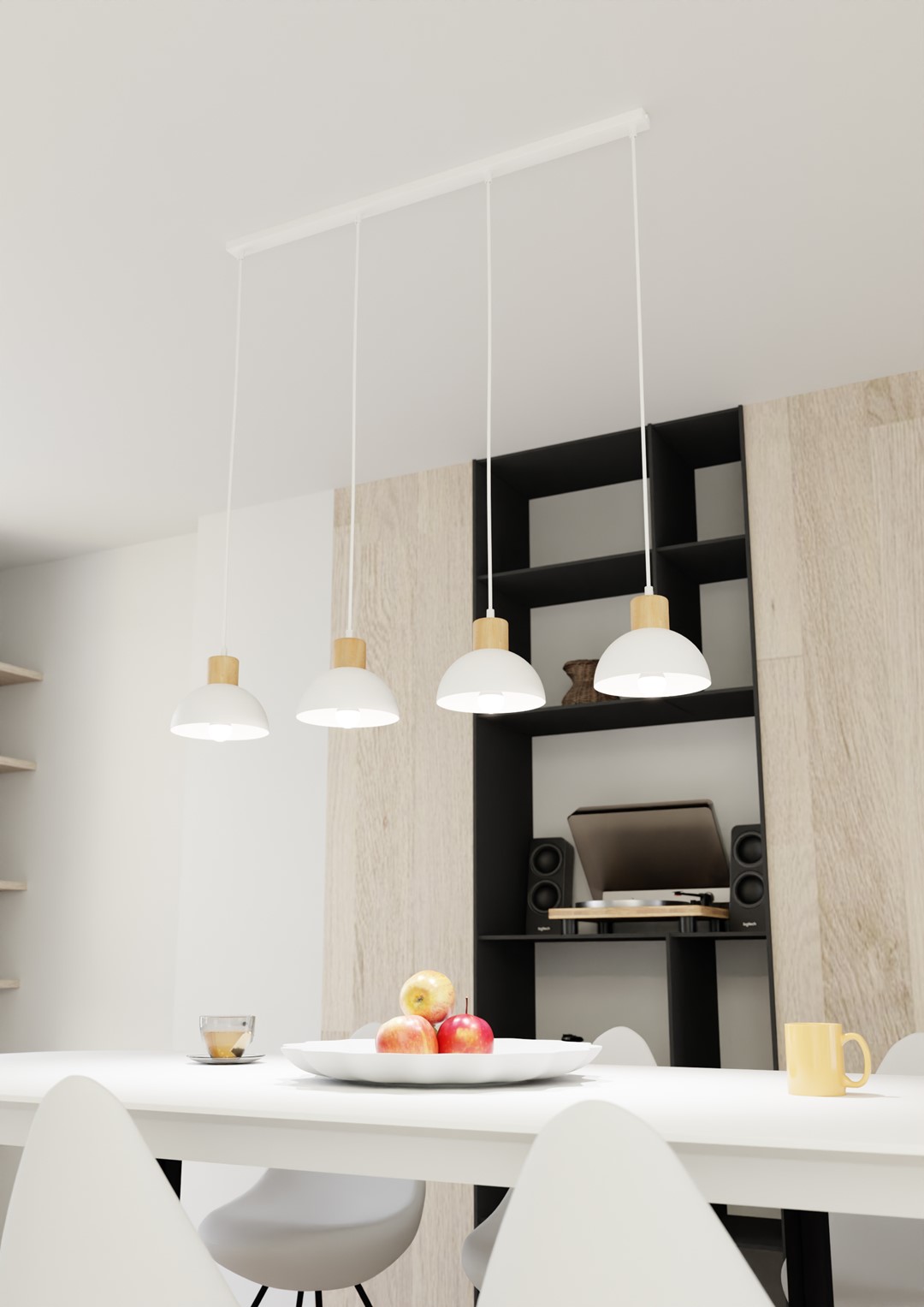 Emibig Stropna svjetiljka SECO 230 V 15W MAX LED E27 Čelik/ Drvo Bijela