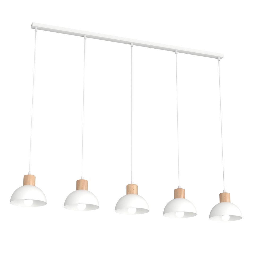 Emibig Stropna svjetiljka SECO 230 V 15W MAX LED E27 Čelik/ Drvo Bijela