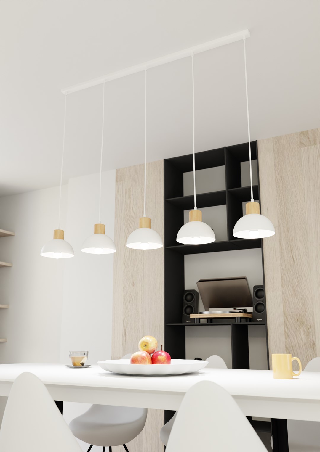 Emibig Stropna svjetiljka SECO 230 V 15W MAX LED E27 Čelik/ Drvo Bijela