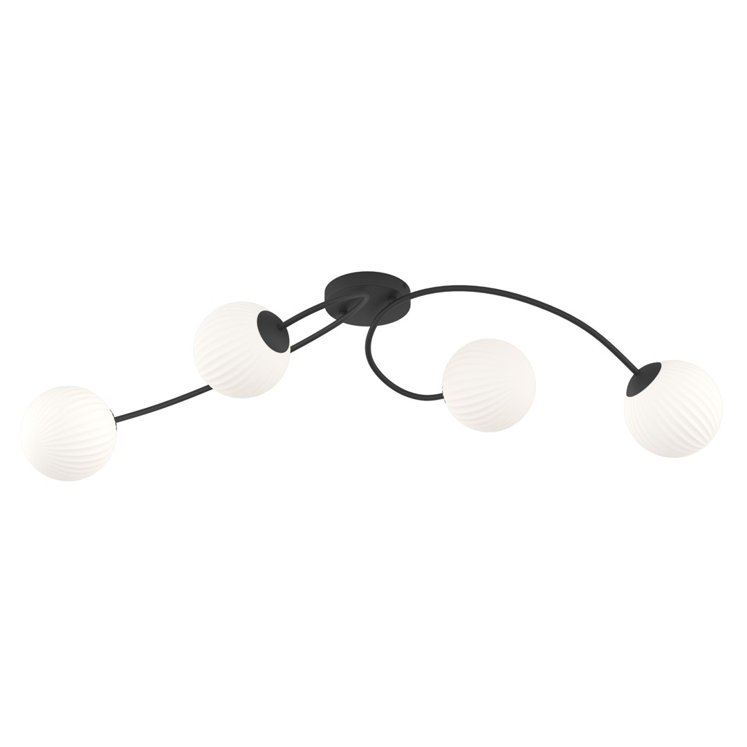 Emibig Stropna svjetiljka VIBRA 230 V 10W MAX LED E14 Čelik/ Staklo Crna