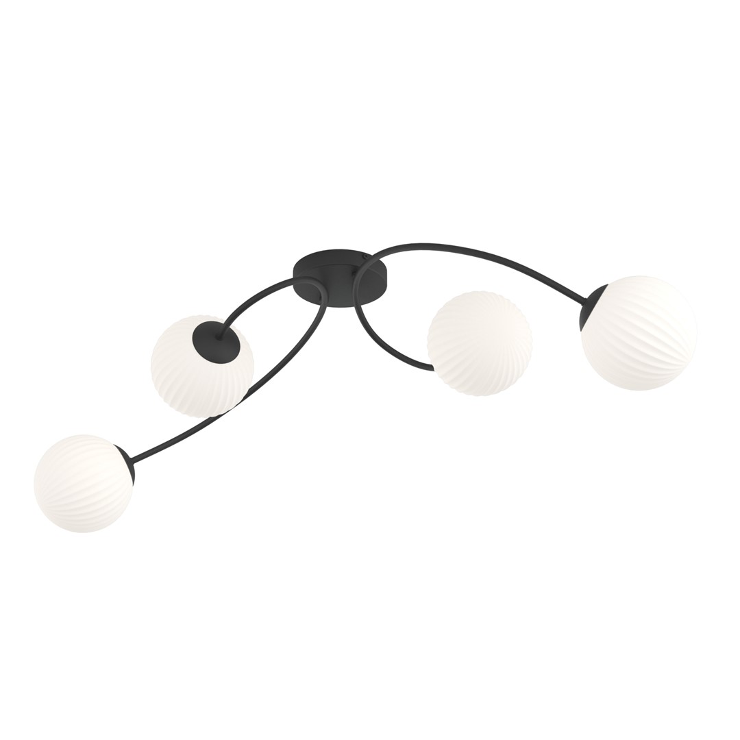 Emibig Stropna svjetiljka VIBRA 230 V 10W MAX LED E14 Čelik/ Staklo Crna