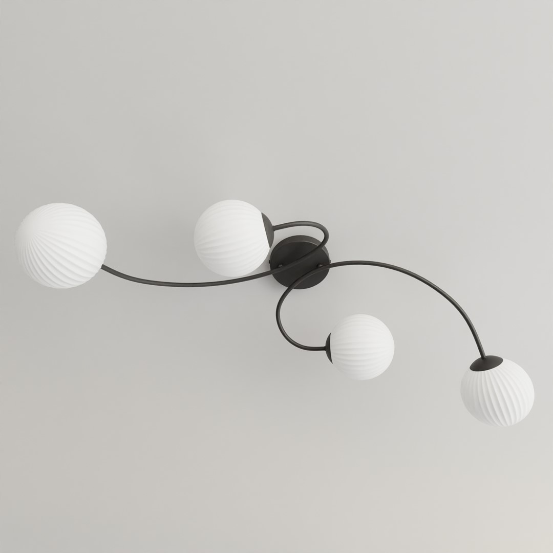 Emibig Stropna svjetiljka VIBRA 230 V 10W MAX LED E14 Čelik/ Staklo Crna