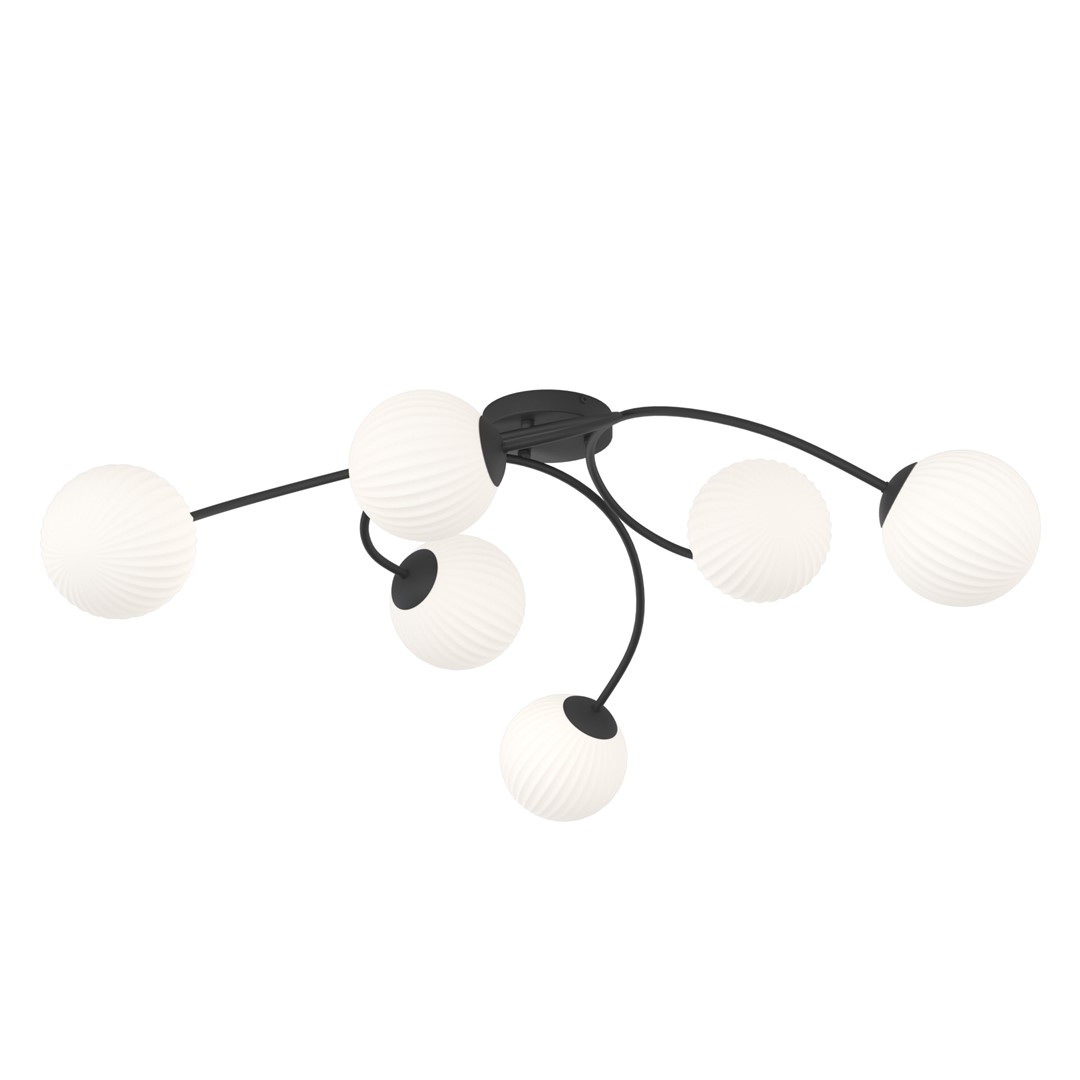 Emibig Stropna svjetiljka VIBRA 230 V 10W MAX LED E14 Čelik/ Staklo Crna