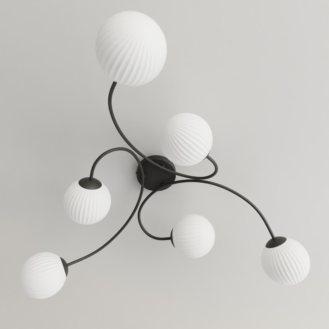 Emibig Stropna svjetiljka VIBRA 230 V 10W MAX LED E14 Čelik/ Staklo Crna