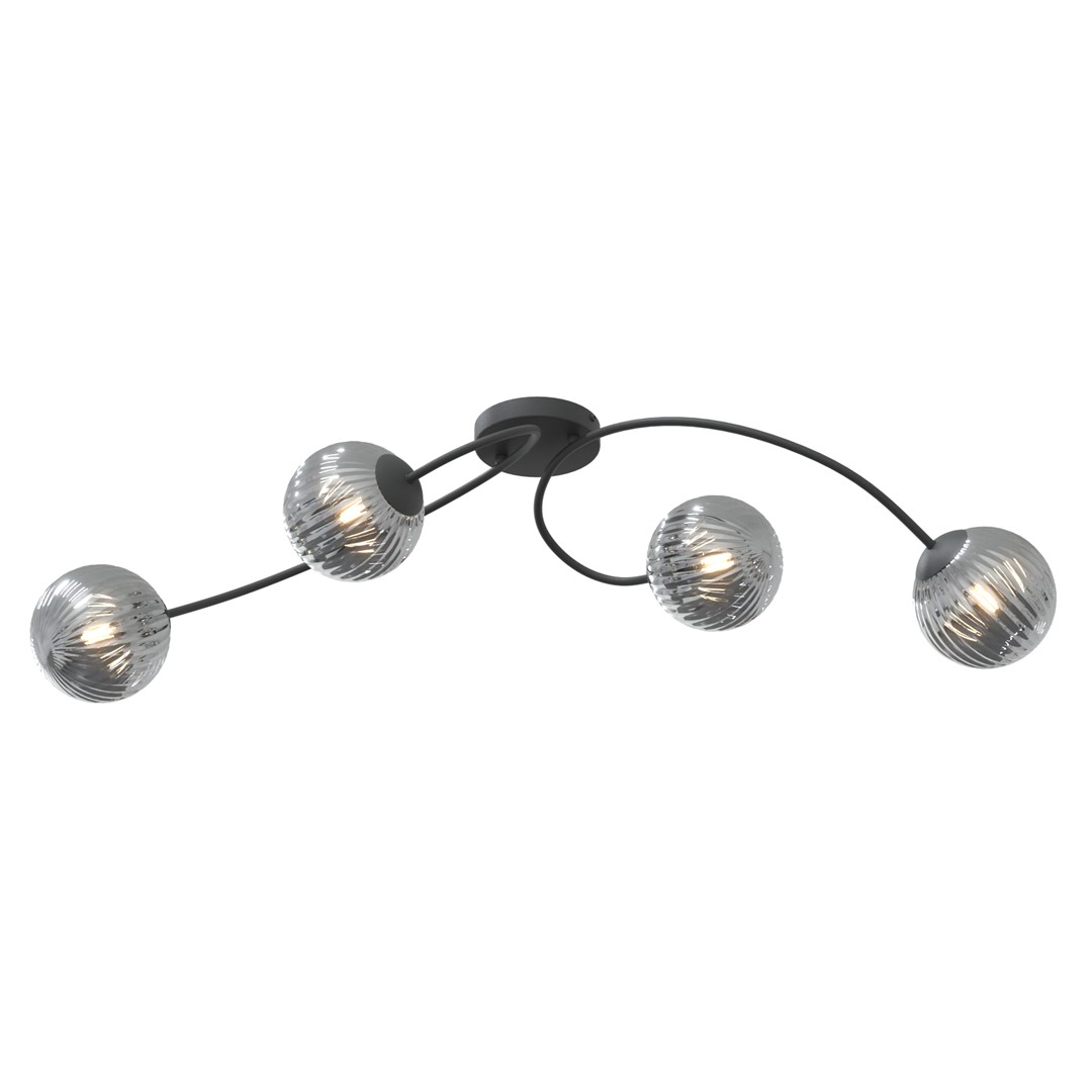 Emibig Stropna svjetiljka VIBRA 230 V 10W MAX LED E14 Čelik/ Staklo Crna