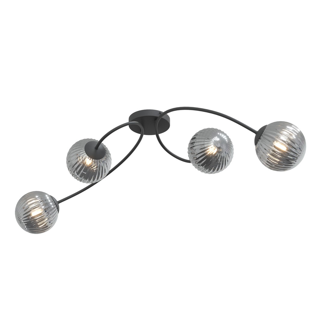 Emibig Stropna svjetiljka VIBRA 230 V 10W MAX LED E14 Čelik/ Staklo Crna