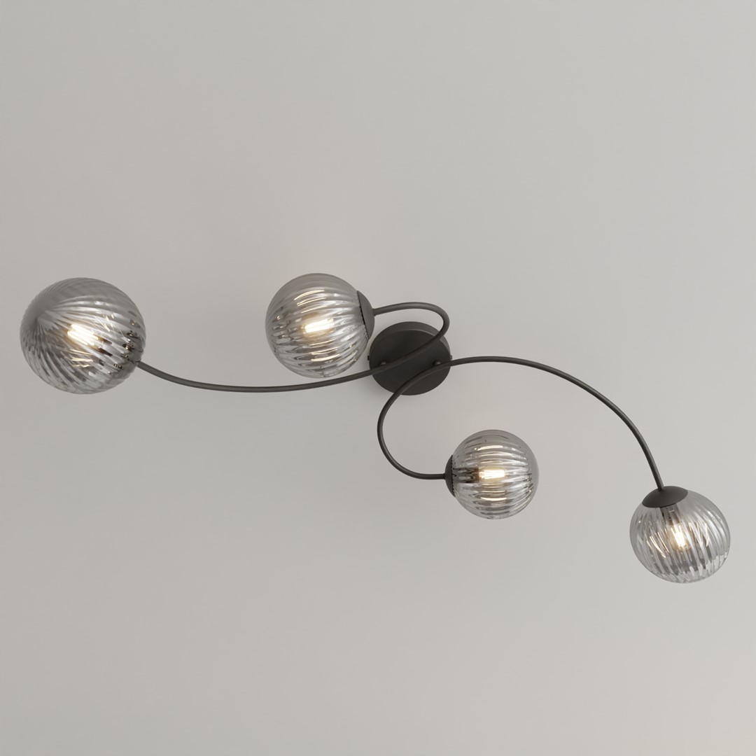 Emibig Stropna svjetiljka VIBRA 230 V 10W MAX LED E14 Čelik/ Staklo Crna