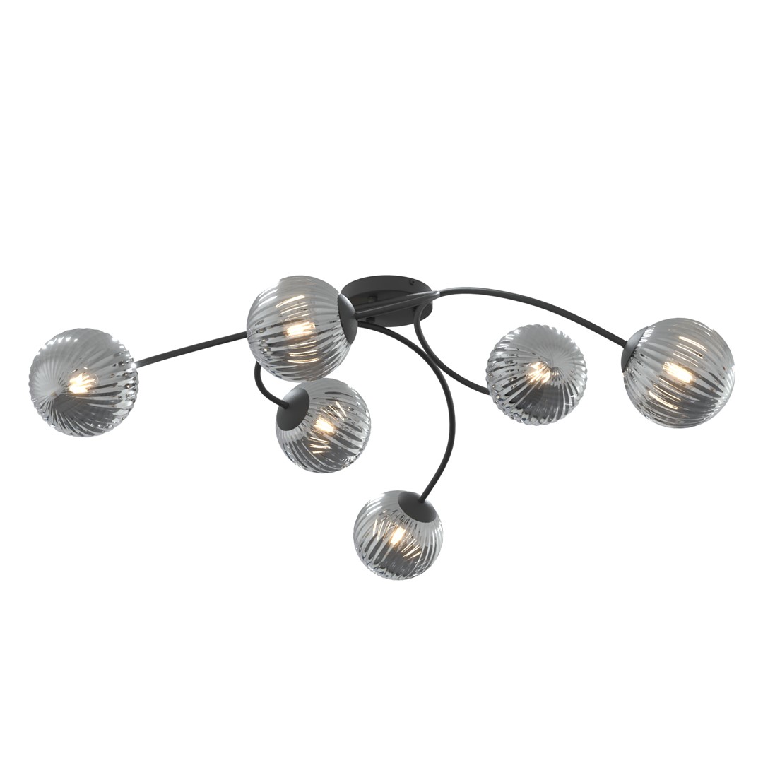 Emibig Stropna svjetiljka VIBRA 230 V 10W MAX LED E14 Čelik/ Staklo Crna