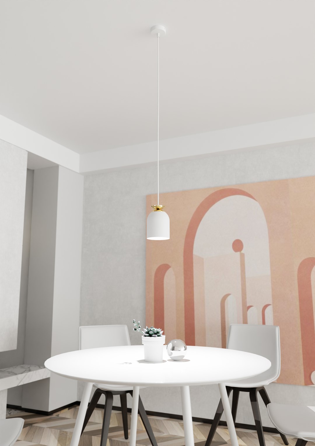 Emibig Visilica TARGET 230 V 15W MAX LED E27 Čelik Bijela