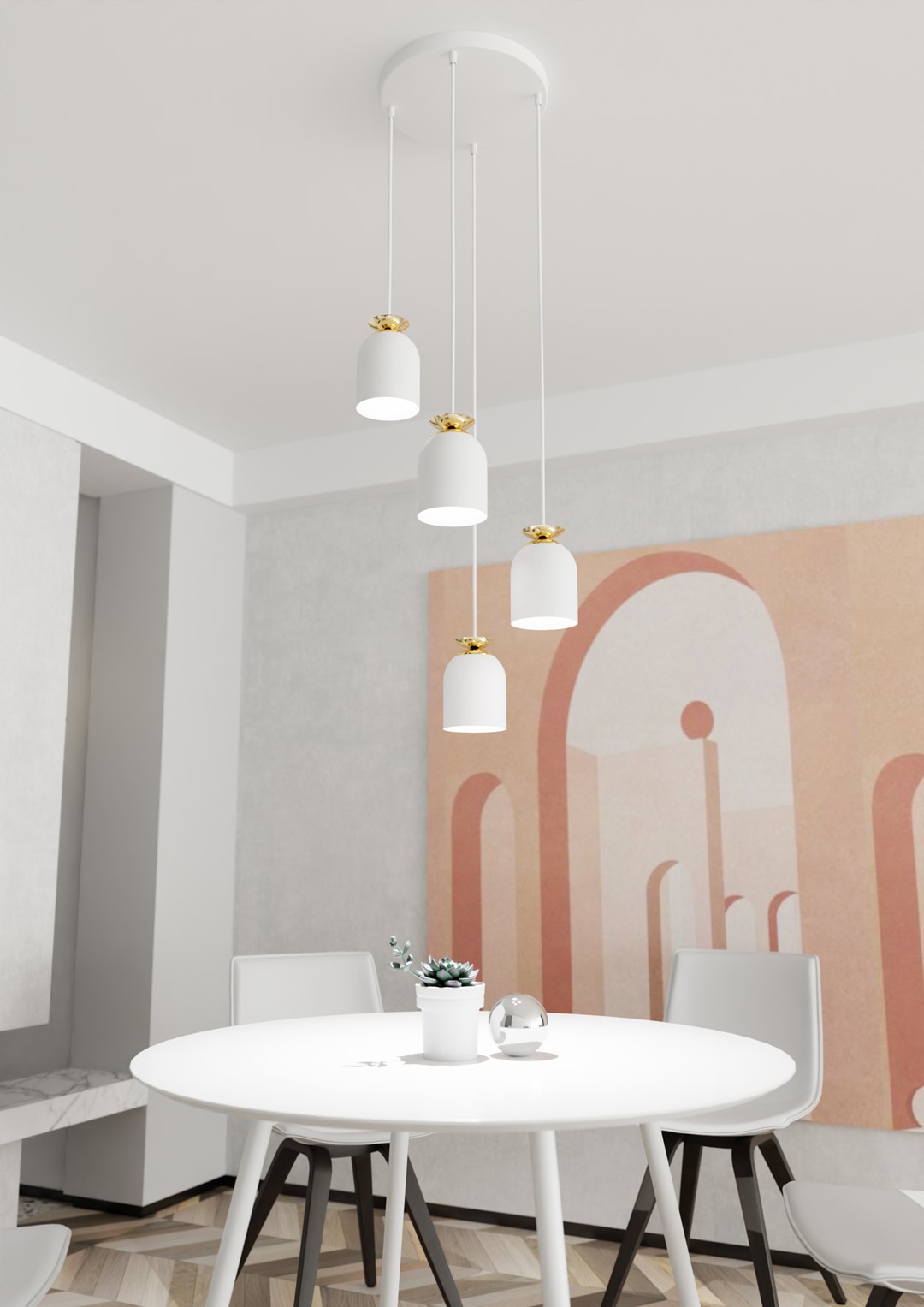 Emibig Visilica TARGET 230 V 15W MAX LED E27 Čelik Bijela