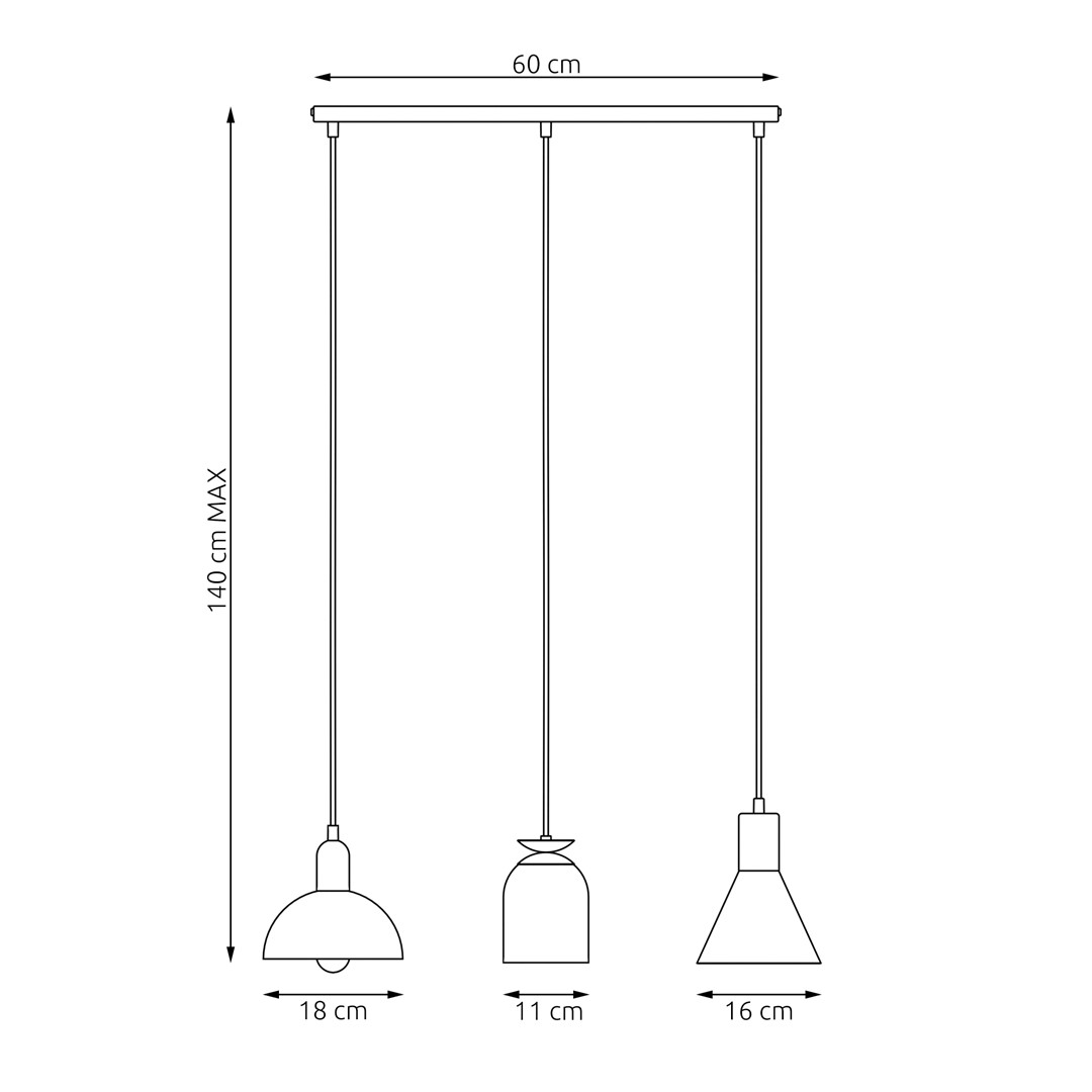 Emibig Visilica FOX 230 V 15W MAX LED E27 Čelik Crna