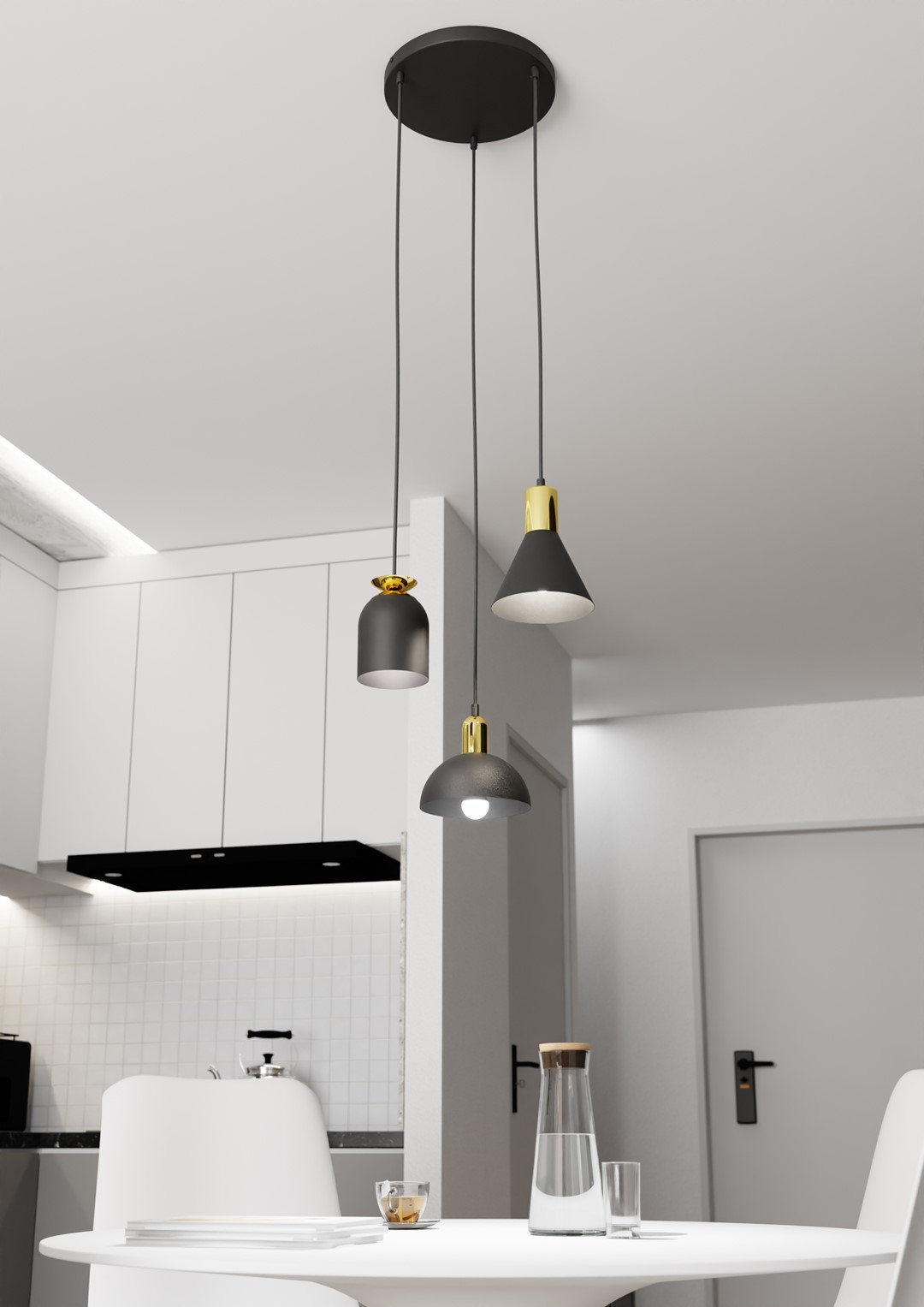 Emibig Visilica FOX 230 V 15W MAX LED E27 Čelik Crna