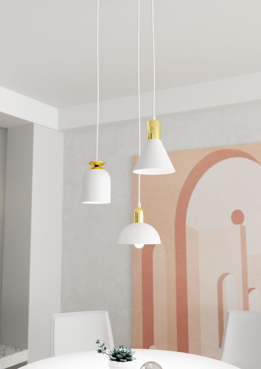 Emibig Visilica FOX 230 V 15W MAX LED E27 Čelik Bijela