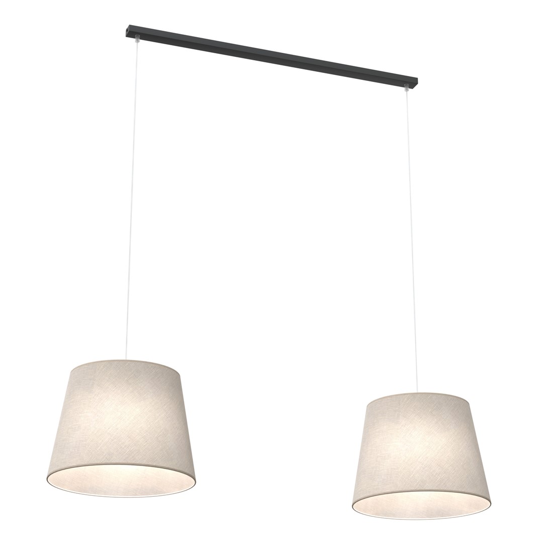 Emibig Visilica EPOCA 230 V 15W MAX LED E27 Čelik/ Tkanina Crna