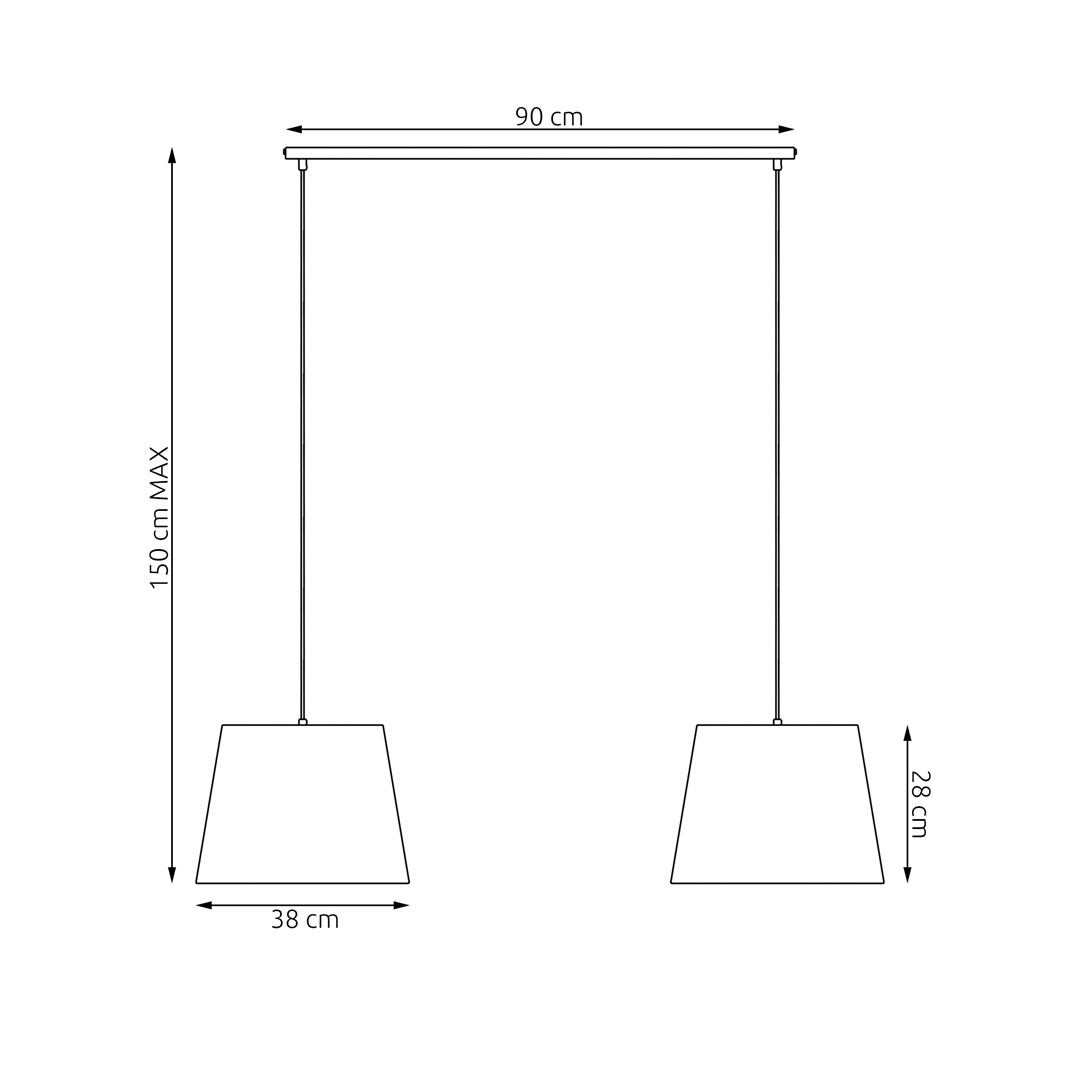 Emibig Visilica EPOCA 230 V 15W MAX LED E27 Čelik/ Tkanina Crna