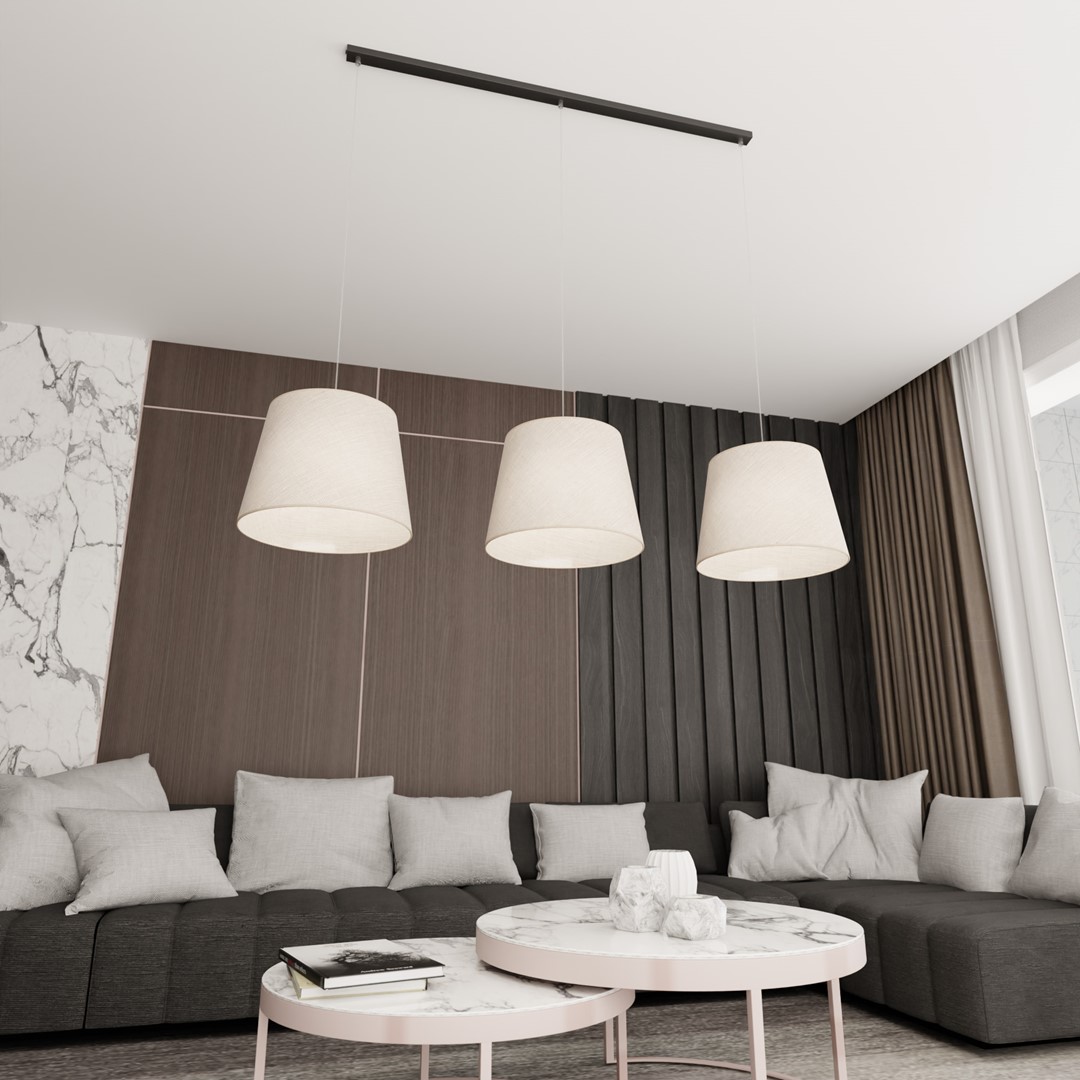 Emibig Visilica EPOCA 230 V 15W MAX LED E27 Čelik/ Tkanina Crna