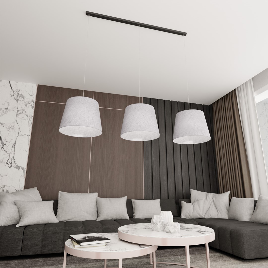 Emibig Visilica EPOCA 230 V 15W MAX LED E27 Čelik/ Tkanina Crna