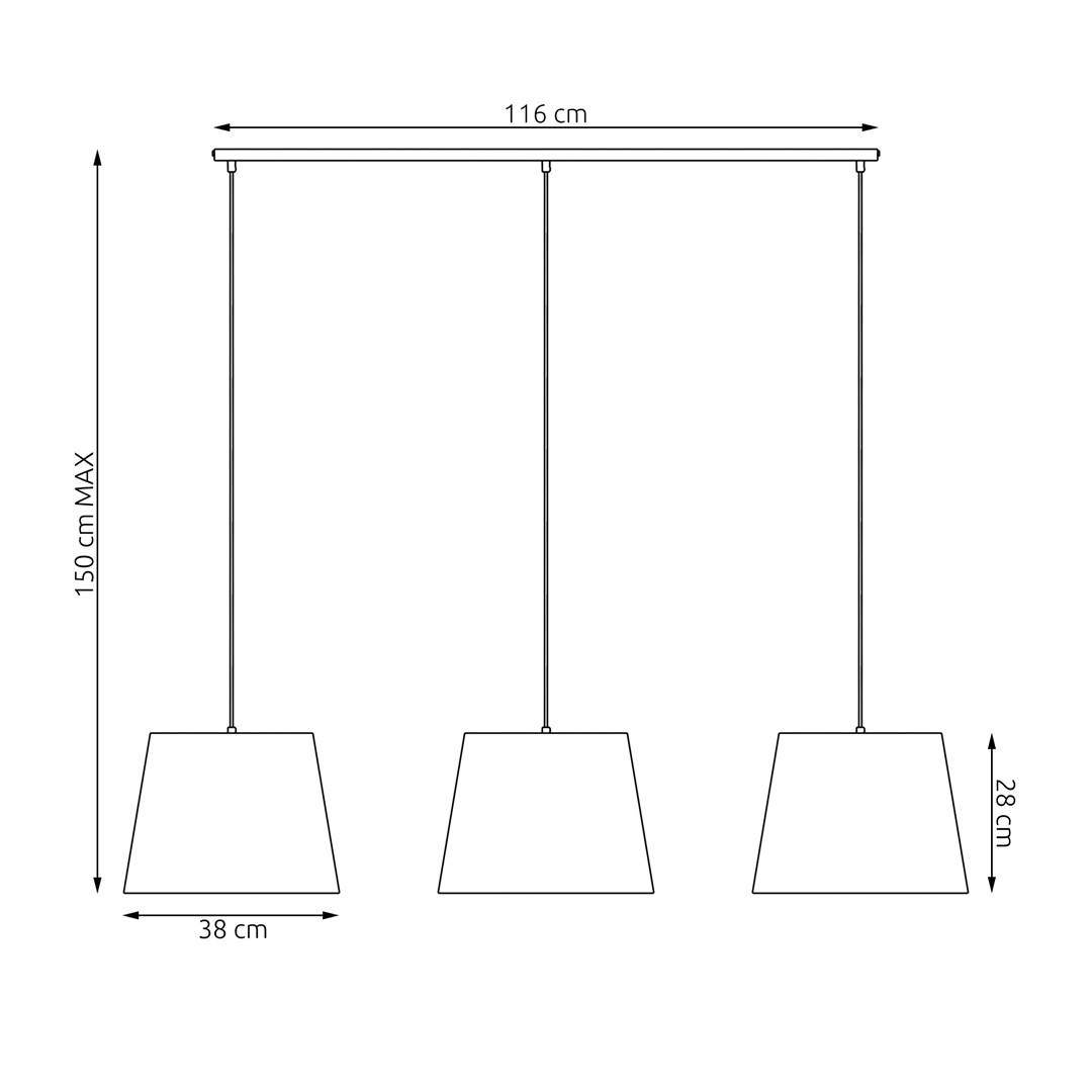 Emibig Visilica EPOCA 230 V 15W MAX LED E27 Čelik/ Tkanina Crna