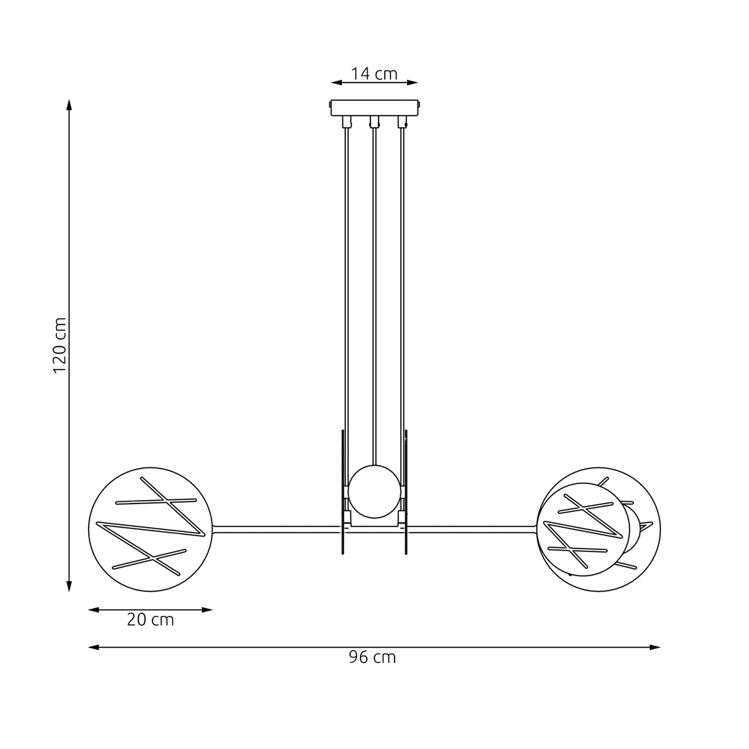 Emibig Visilica XOTIC 230 V 15W MAX LED E27 Čelik Crna