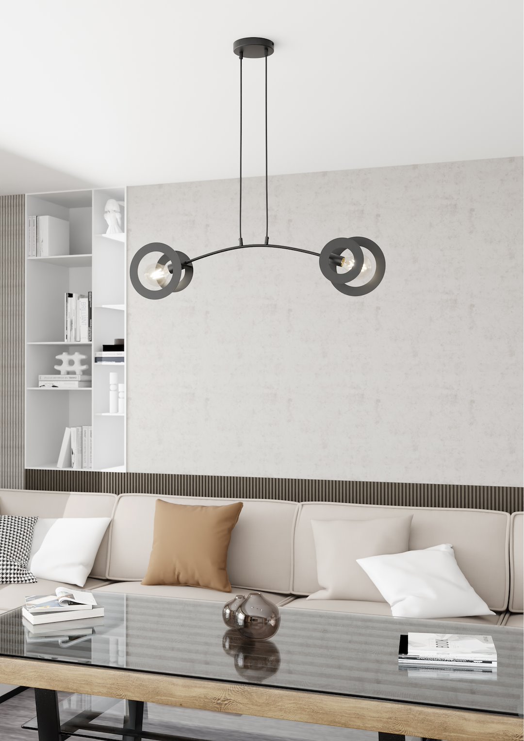 Emibig Visilica EUFORIA 230 V 15W MAX LED E27 Čelik Crna