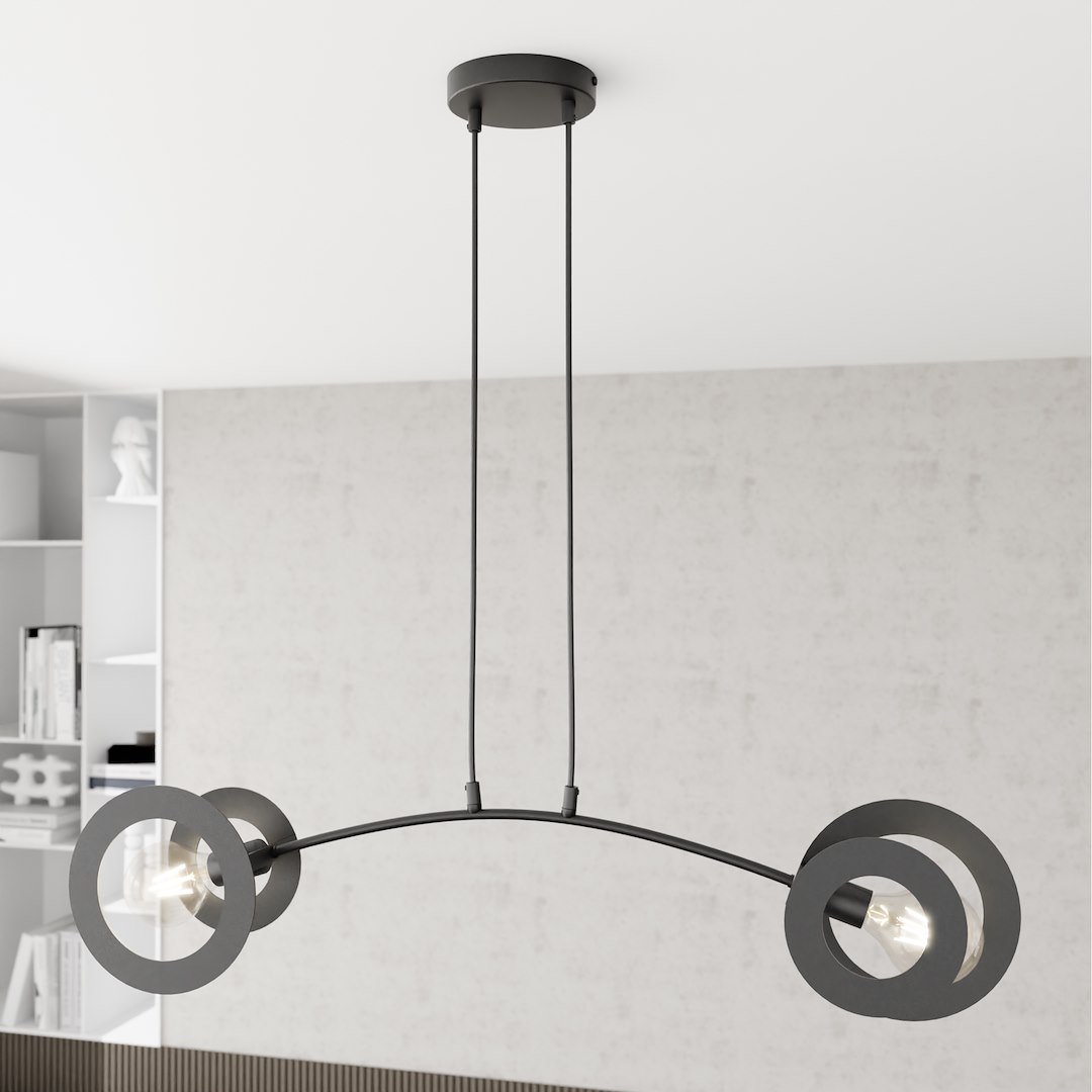 Emibig Visilica EUFORIA 230 V 15W MAX LED E27 Čelik Crna